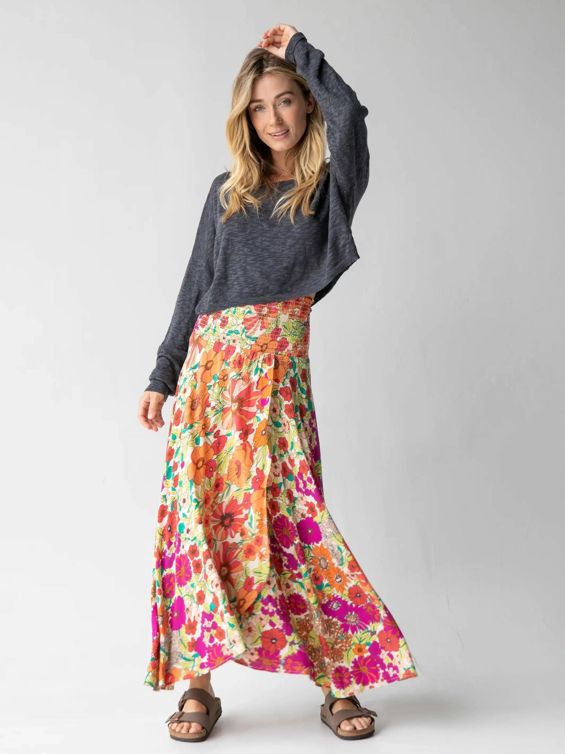 Natural Life Favorite Convertible Skirt - Fuschia Floral 3 Natural Life Favorite Convertible Skirt - Fuschia Floral