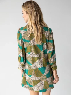 Natural Life Twiggy Mini Shirt Dress - Green Floral Patchwork -Natural Life Shop 484A8606 20copy