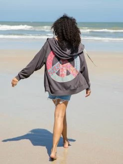 Natural Life Applique Zip-Up Hoodie - Charcoal Peace -Natural Life Shop 484A8903 20copy