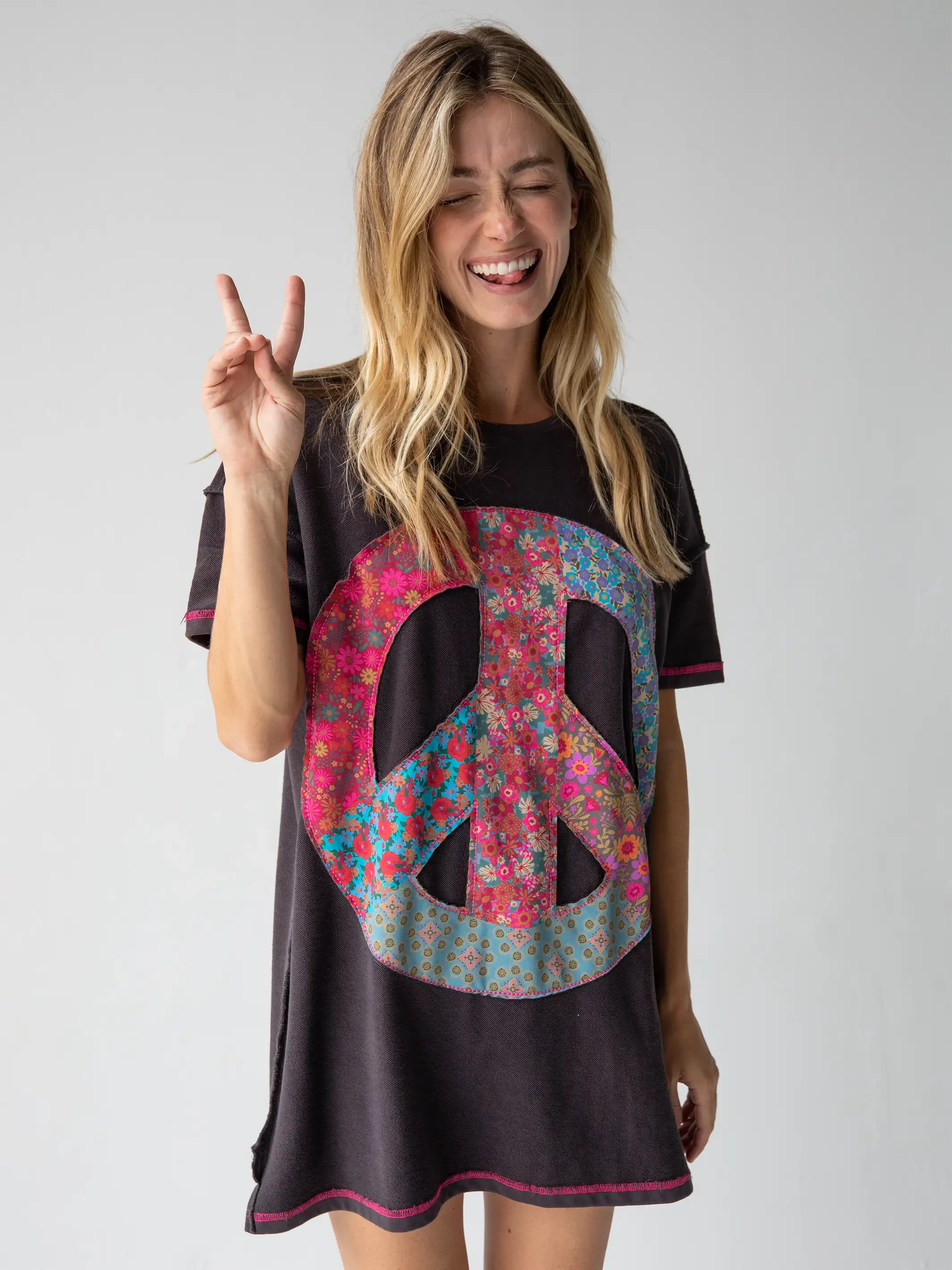 Natural Life Inside Out Sweatshirt Dress - Charcoal 3 Natural Life Inside Out Sweatshirt Dress - Charcoal