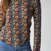 Natural Life Lily Printed Knit Long Sleeve Tee Shirt - Navy Olive Floral -Natural Life Shop 484A9182 20copy