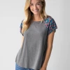 Natural Life Daphne Mixed Print Top - Teal Turquoise -Natural Life Shop 484A9357 20copy