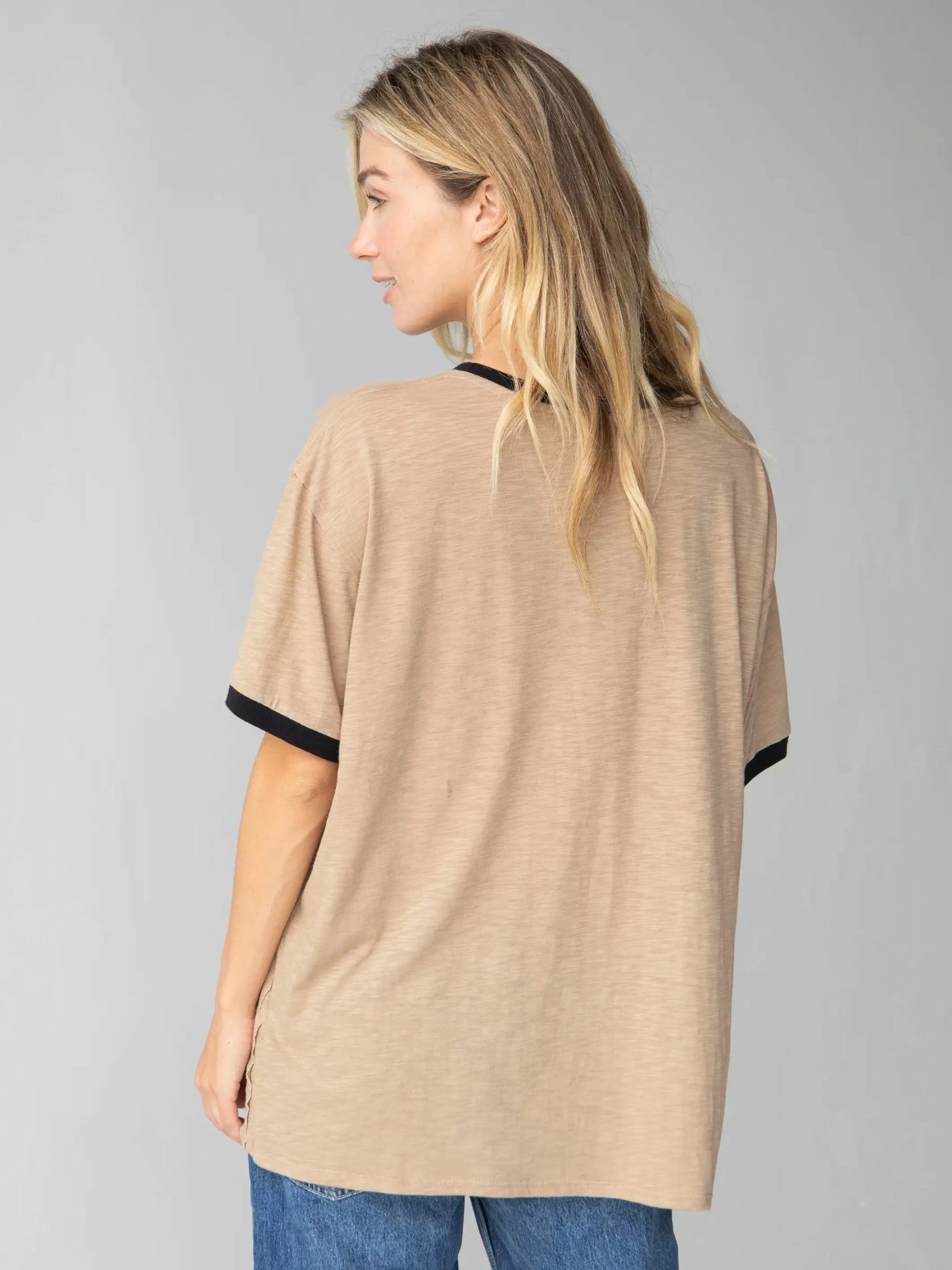 Natural Life Ringer Oversized Tee Shirt - Grow Your Own Way 5 Natural Life Ringer Oversized Tee Shirt - Grow Your Own Way - Image 3
