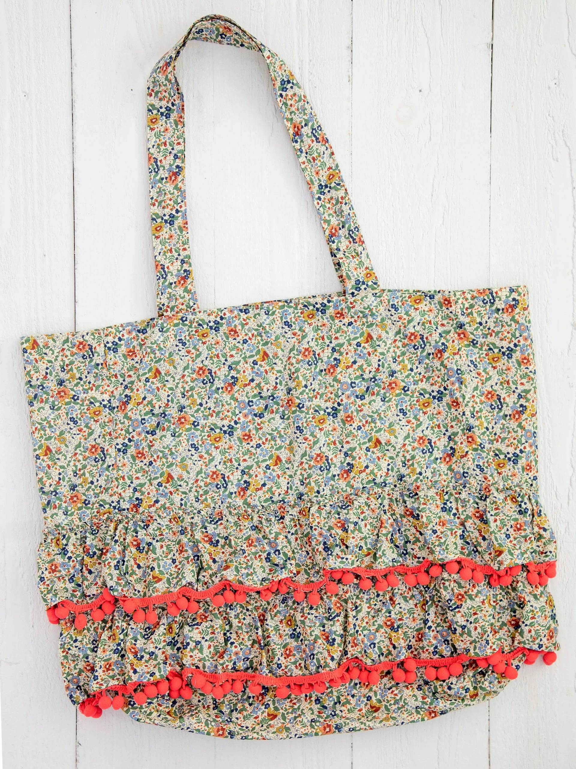 Natural Life Ruffle Tote Bag - Multi Ditsy 3 Natural Life Ruffle Tote Bag - Multi Ditsy