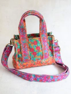 Natural Life Mini Crossbody Tote - Turquoise Pink