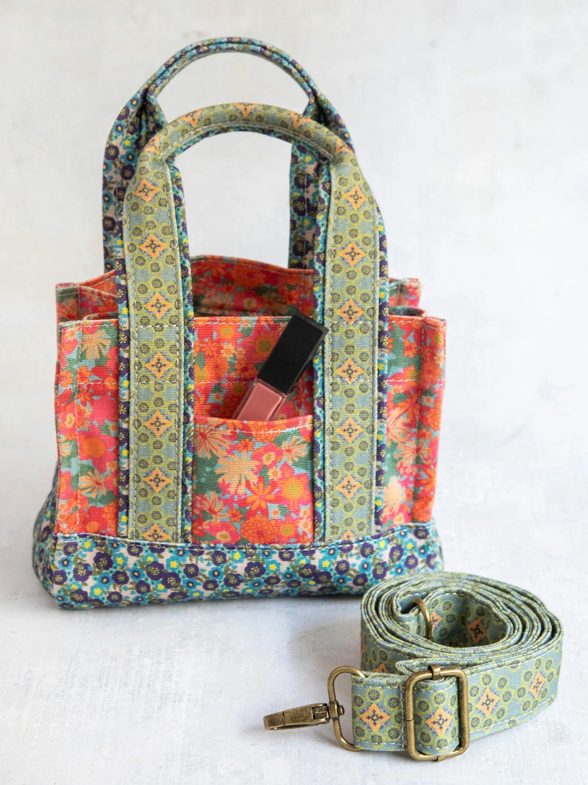 Natural Life Mini Crossbody Tote - Coral Sage 4 Natural Life Mini Crossbody Tote - Coral Sage - Image 2