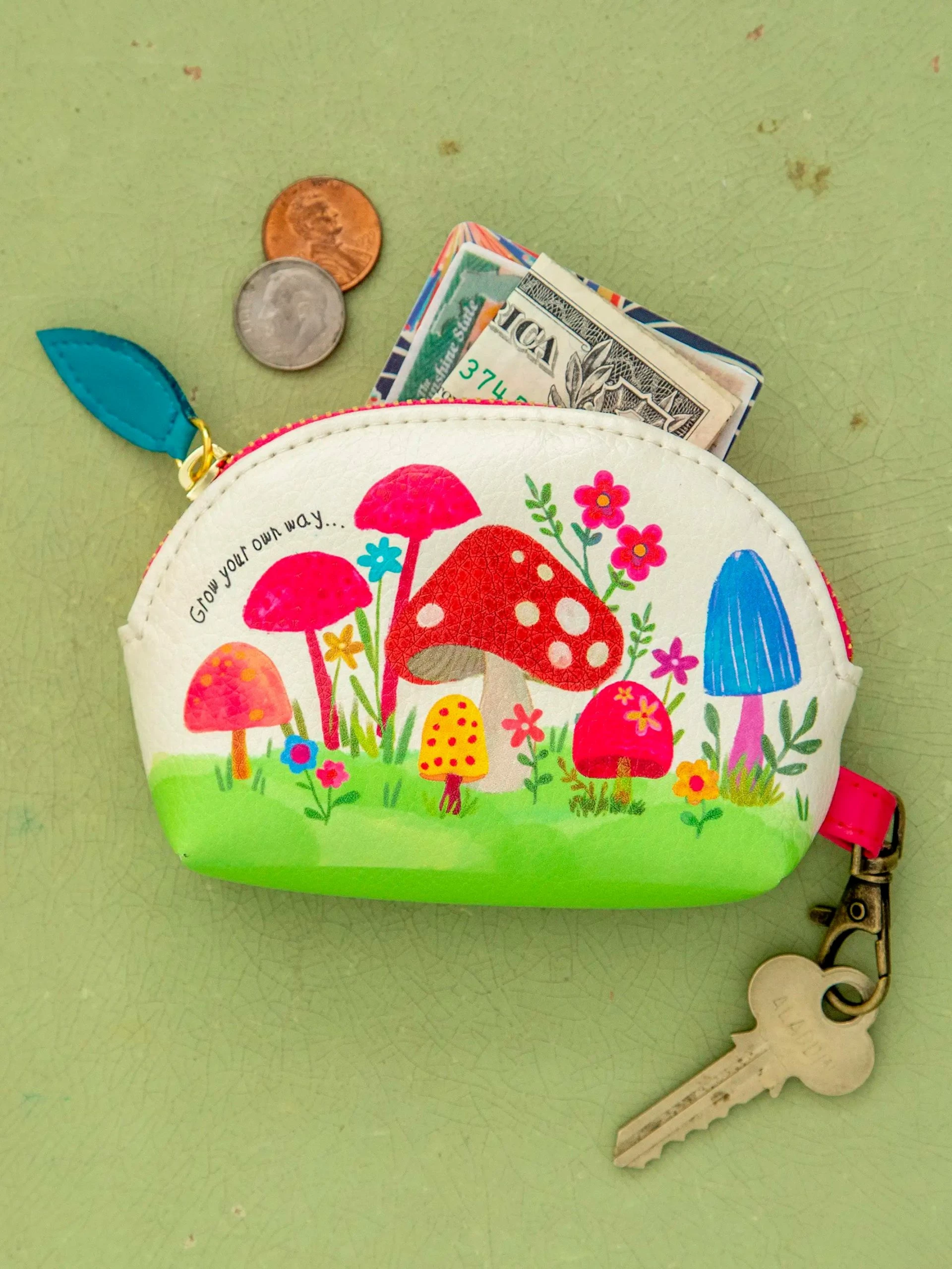 Natural Life Vegan Leather Mini Pouch - Grow Your Own Way 3 Natural Life Vegan Leather Mini Pouch - Grow Your Own Way