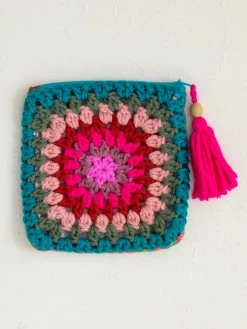 Natural Life Crochet Zip Pouch - Teal