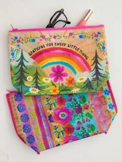 Natural Life Recycled Zipper Pouch - Grateful -Natural Life Shop BAG000077 google