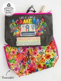 Natural Life Recycled Zipper Pouch - Life Is Like A Camera
