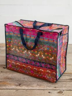 Natural Life Jumbo Tote Bag With Zipper - Pink Border 7 Natural Life Jumbo Tote Bag With Zipper - Pink Border -Natural Life Shop BAG475 A1