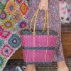 Natural Life Katya Woven Market Tote - Lemon Multicolor