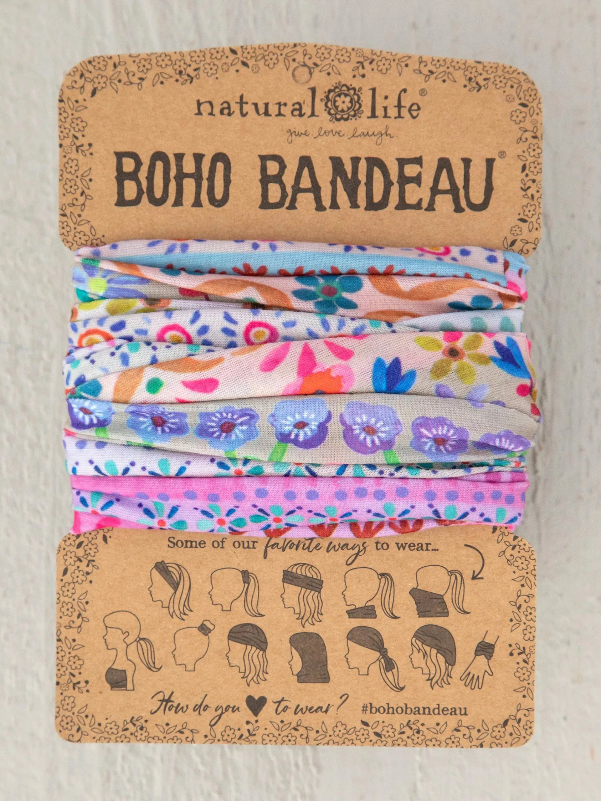 Natural Life Full Boho Bandeau® Headband - Cream Border 3 Natural Life Full Boho Bandeau® Headband - Cream Border