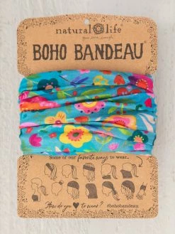 Natural Life Full Boho Bandeau® Headband - Teal Folk Flower -Natural Life Shop BBW000089