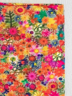 Natural Life Full Boho Bandeau® Headband - Floral Printed Blue Cream -Natural Life Shop BBW000091 2