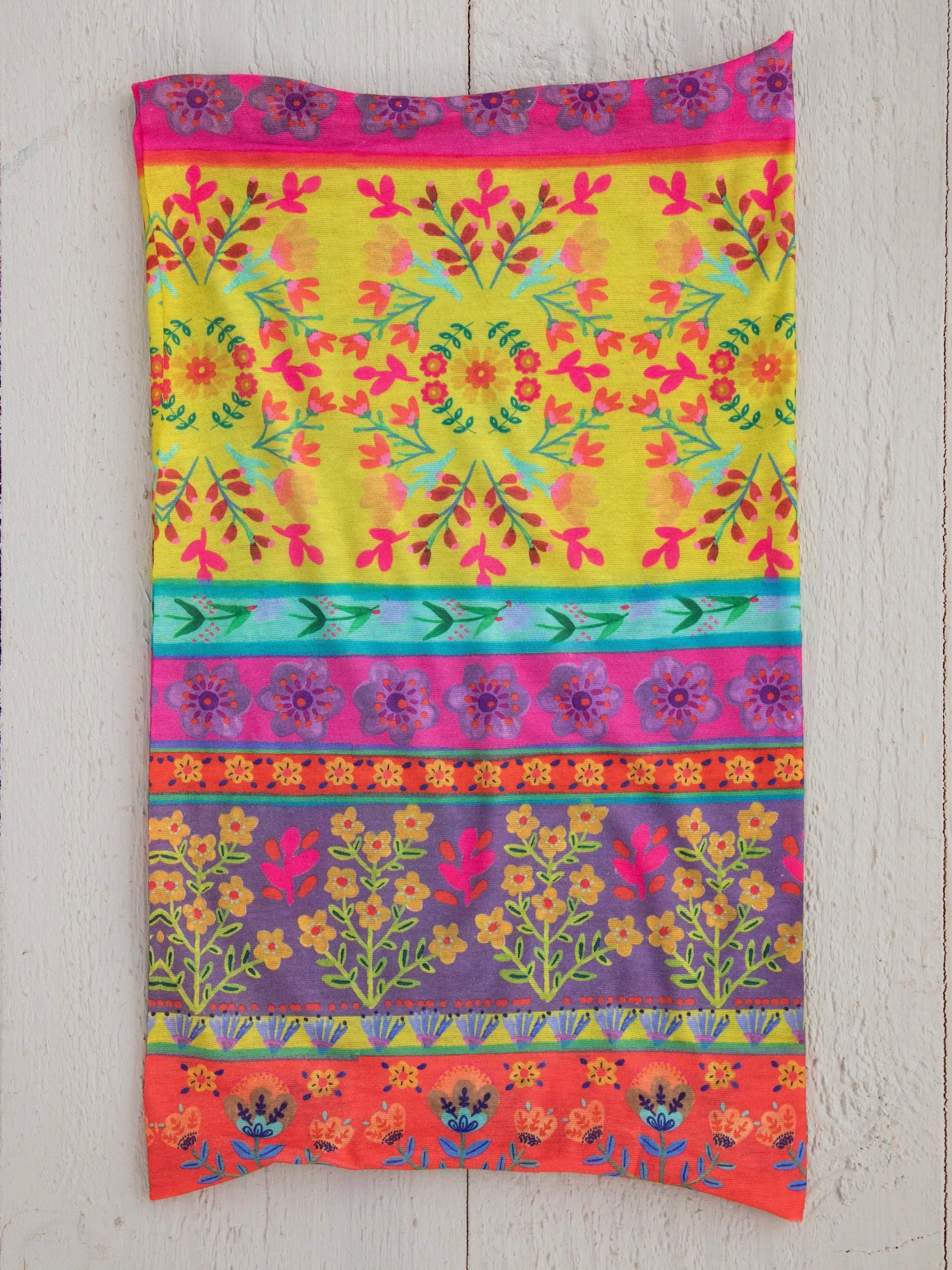 Natural Life Full Boho Bandeau® Headband - Lime Purple Borders 5 Natural Life Full Boho Bandeau® Headband - Lime Purple Borders - Image 3