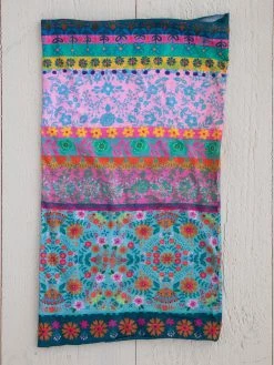 Natural Life Full Boho Bandeau® Headband - Blue Pink Border -Natural Life Shop BBW312 A1