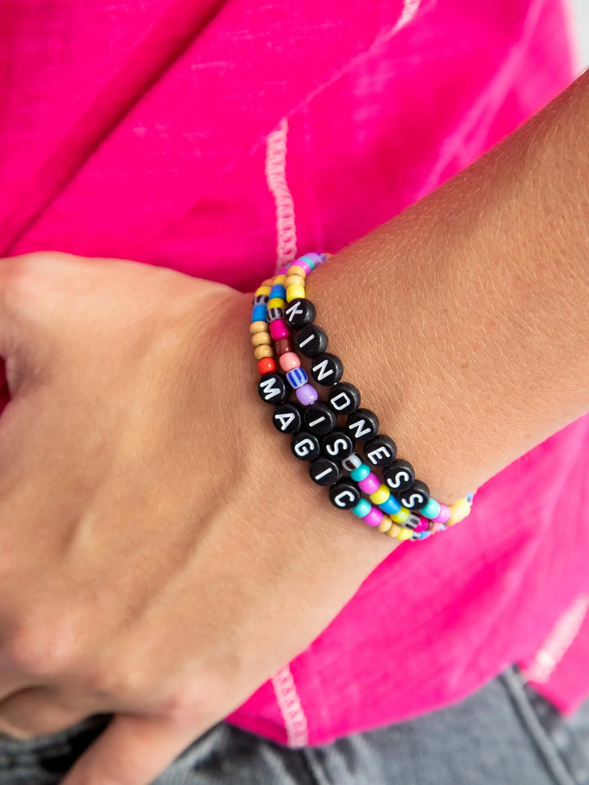 Natural Life Mantra Bracelet Set - Kindness Is Magic 4 Natural Life Mantra Bracelet Set - Kindness Is Magic - Image 2