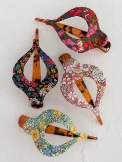 Natural Life Floral Fabric Boho Hair Clip - Cream