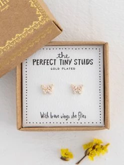 Natural Life Perfect Tiny Stud Earrings - Butterflies -Natural Life Shop ERNG000025 google