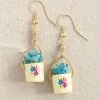 Natural Life Faux Succulent Earrings - Cream Flower -Natural Life Shop ERNG000027 1