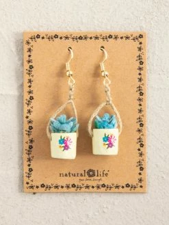 Natural Life Faux Succulent Earrings - Cream Flower 7 Natural Life Faux Succulent Earrings - Cream Flower -Natural Life Shop ERNG000027