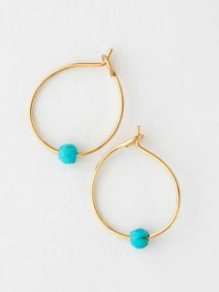 Natural Life Tiny Hoop Earrings - Turquoise -Natural Life Shop ERNG052 A1