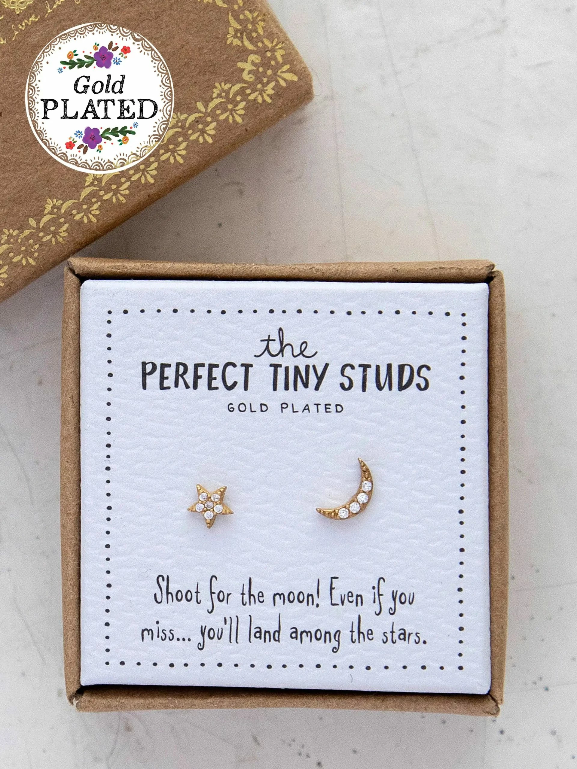 Natural Life Perfect Tiny Stud Earrings - Star & Moon 3 Natural Life Perfect Tiny Stud Earrings - Star & Moon