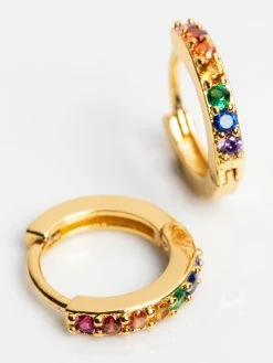 Natural Life Huggie Hoop Earrings - Rainbow -Natural Life Shop ERNG075 google