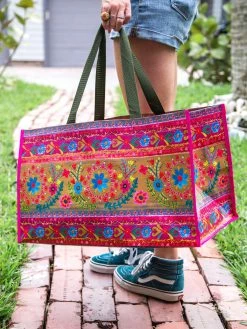 Natural Life Carry All Tote Bag - Floral Border