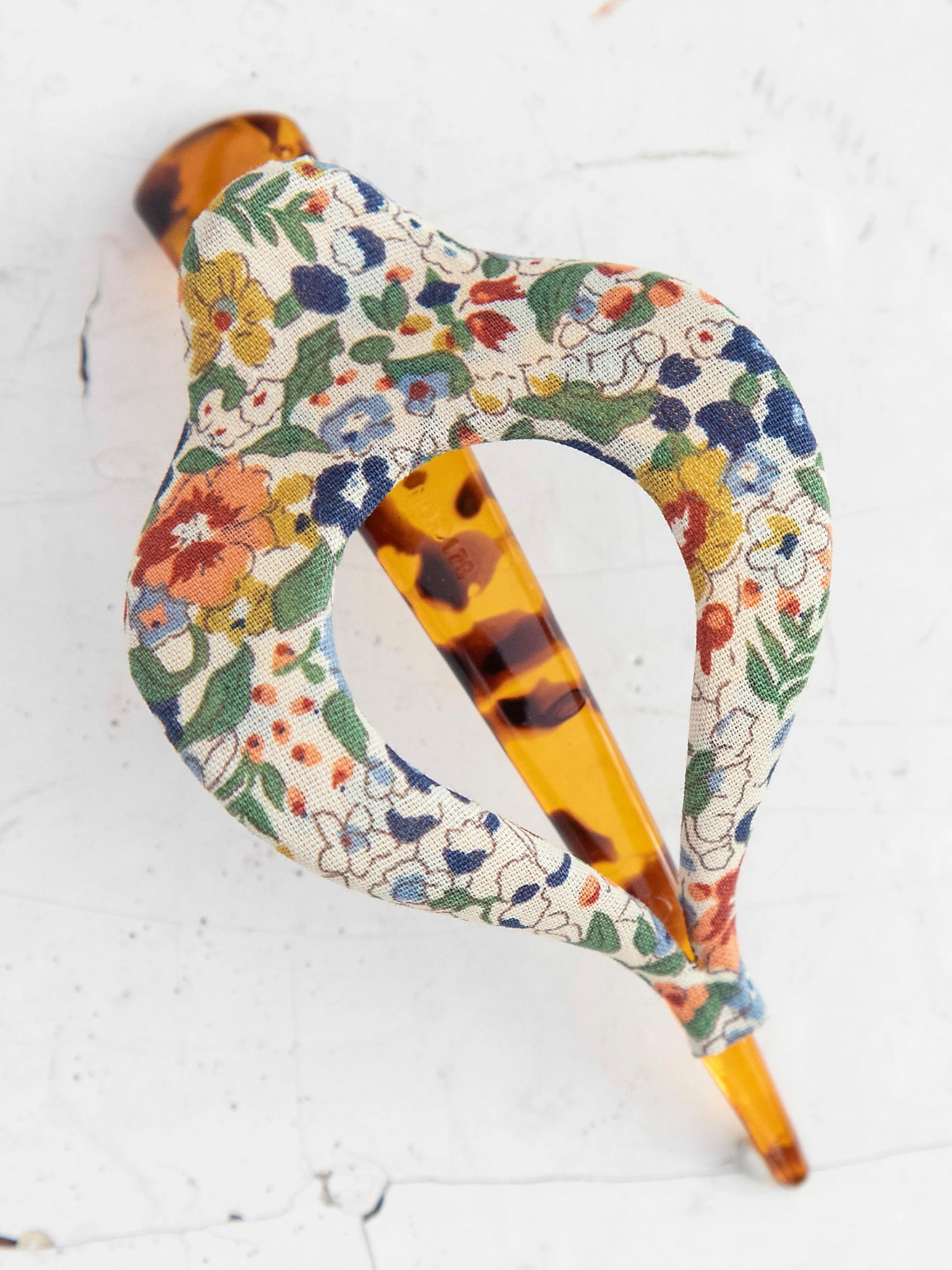 Natural Life Floral Fabric Boho Hair Clip - Cream 4 Natural Life Floral Fabric Boho Hair Clip - Cream - Image 2