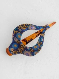 Natural Life Floral Fabric Boho Hair Clip - Indigo 5 Natural Life Floral Fabric Boho Hair Clip - Indigo -Natural Life Shop HCL000033
