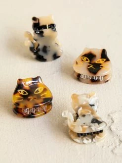 Natural Life Mini Kitty Cat Hair Clips, Set Of 4