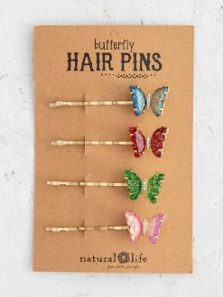 Natural Life Bobby Pins, Set Of 4 - Butterfly
