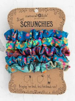 Natural Life Mixed Print Scrunchie Set - Blue