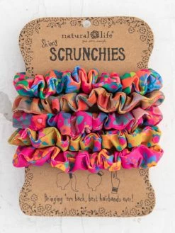 Natural Life Mixed Print Scrunchie Set - Pink