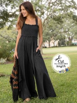 Natural Life Brynn Wide-Leg Knit Jumpsuit - Charcoal