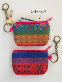 Natural Life Mini Coin Purse Key Clip - Rainbow