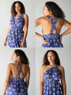 Natural Life Nadia Halter Dress - Navy Paisley -Natural Life Shop LHDRS001143 quad