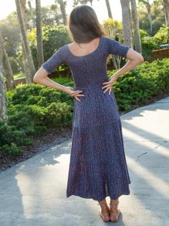 Natural Life Daisy Tiered Midi Dress - Golden Vines -Natural Life Shop LHDRS1319 back