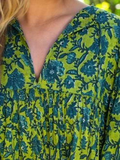 Natural Life Aimee Mini Tunic Dress - Blue Green Floral -Natural Life Shop LHDRS1488 A4