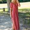 Natural Life Sophia Wrap Midi Dress - Red Ditsy Floral 1 Natural Life Sophia Wrap Midi Dress - Red Ditsy Floral -Natural Life Shop LHDRS1567 MAIN