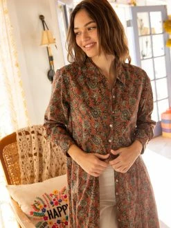 Natural Life Drew Cotton Shirt Dress - Rusty Floral