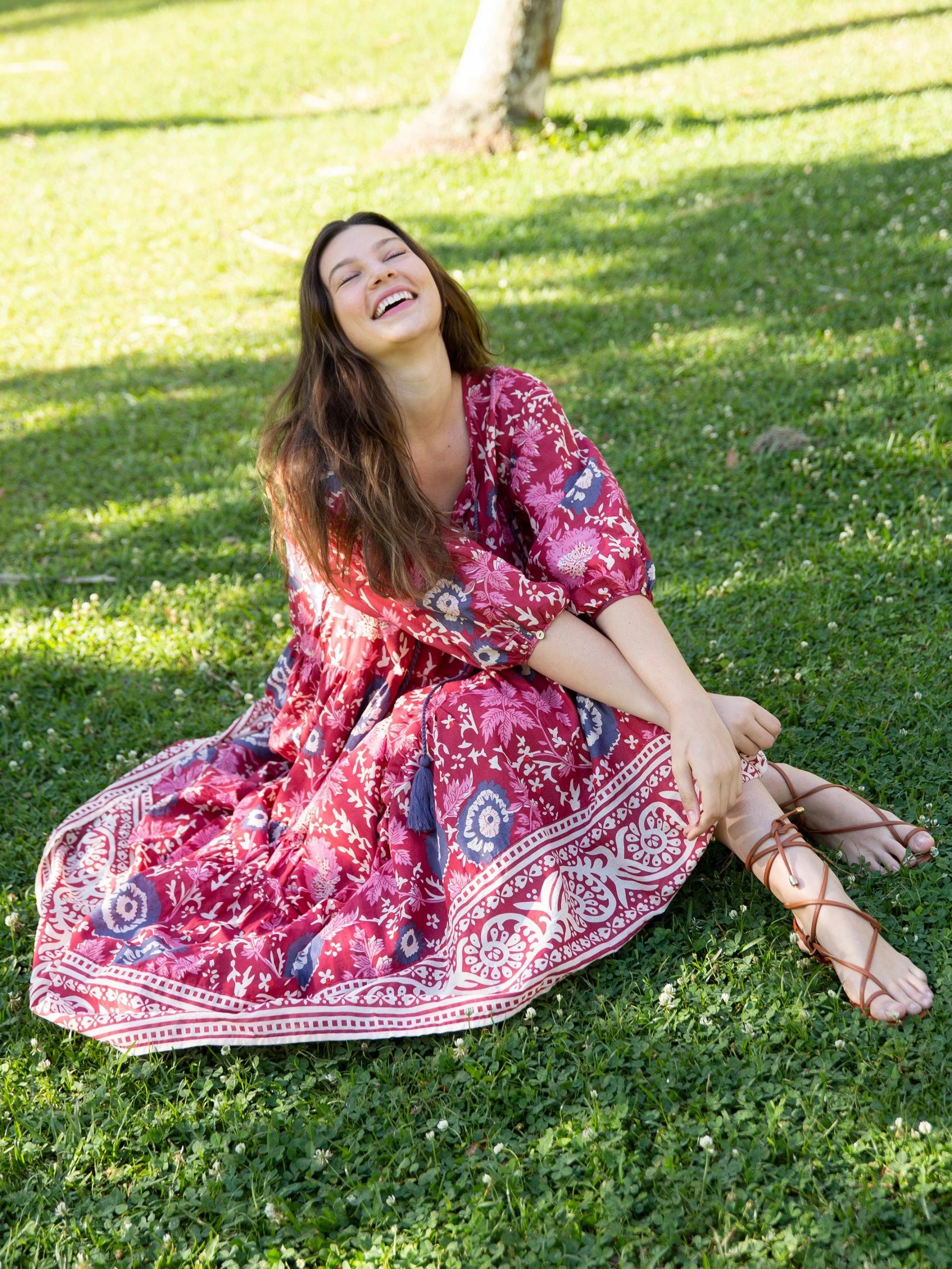 Natural Life Auguste Boho Maxi Dress - Red Pink Border 7 Natural Life Auguste Boho Maxi Dress - Red Pink Border - Image 5