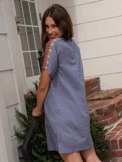 Natural Life Embroidered Tassel Dress - Seafoam -Natural Life Shop LHDRS1868 2