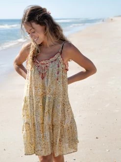 Natural Life Embroidered Harley Cover-Up - Pale Yellow Floral -Natural Life Shop LHDRS1961 1