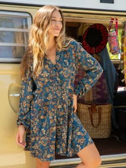 Natural Life Ansley Woven Tunic Shirt Dress - Paisley Floral