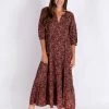 Natural Life Sage V-Neck Maxi Dress - Coco Floral -Natural Life Shop LHDRS2163