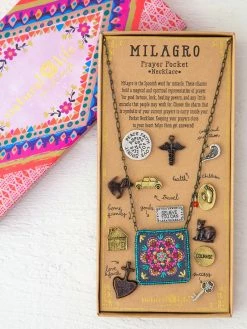 Natural Life Milagro Prayer Pocket Charm Necklace - Turquoise