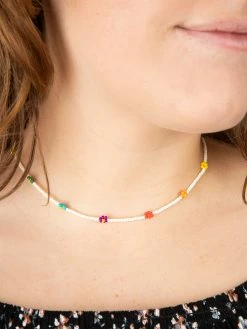 Natural Life Beaded Daisy Choker Necklace - Multicolor 9 Natural Life Beaded Daisy Choker Necklace - Multicolor -Natural Life Shop N306 A3